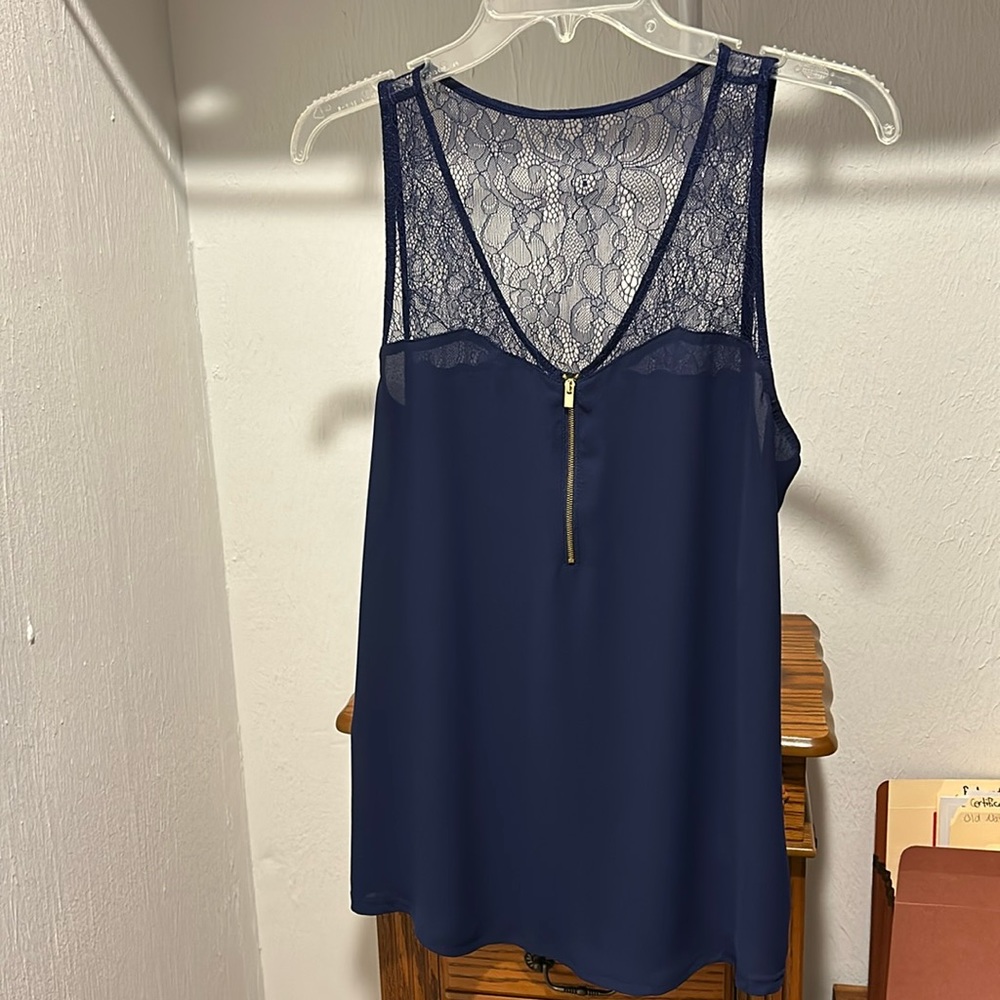 Express navy blue tank blouse